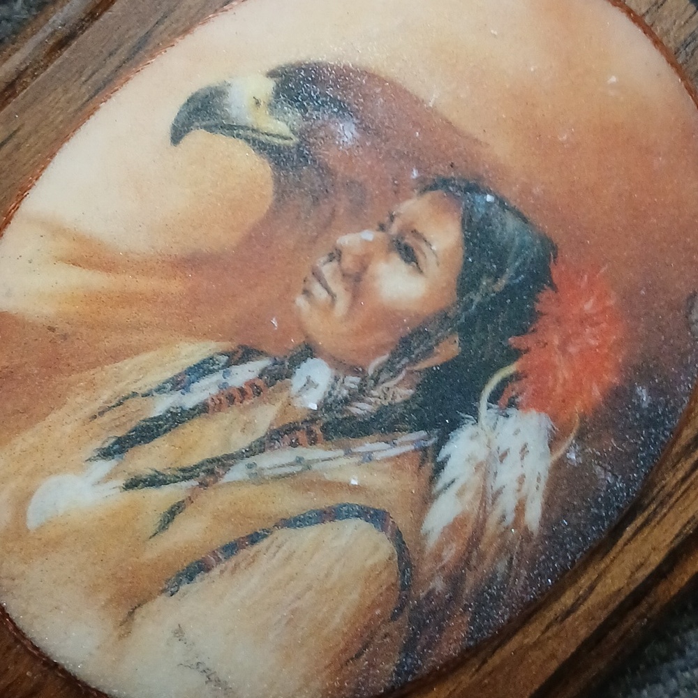Eagle Native American 3D Wood Decor Vintage 6"